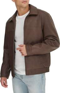 Chaqueta de cuero estilo clásico Premium para hombre con logotipo personalizado informal con transpirable de talla grande para invierno 2025 ajustada - Product Image 2