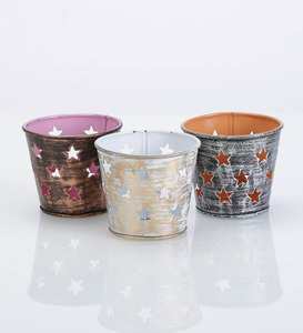 Multi Color Metal <b>Tealight</b> <b>Candle</b> Votive in Round Shape for Home & Christmas Tabletop Lighting Decoration Votive - Product Image 2
