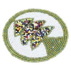 Juego de manteles individuales redondos con cuentas bohemias hechos a mano, posavasos de decoración de mesa de cocina personalizados para oficina, café, comedor y fiesta - Product Image 1