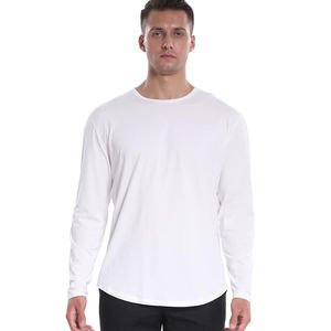 Camiseta de algodón 100% pesada Vintage personalizada de secado rápido suelta en blanco de manga larga tela de punto de alta calidad para hombres - Product Image 5