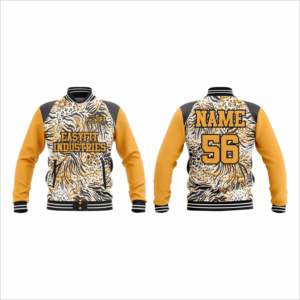 Chaqueta Varsity de Béisbol Personalizada de Alta Calidad con Cierre de Cremallera y Cuello Alto para Hombre, Estilo Urbano, Nueva Colección de Otoño - Product Image 3