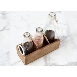 Plateau de rangement élégant en bois noir avec poignées en métal, design rectangulaire élégant, organisateur stylé pour la décoration de table à la maison - Product Image 4