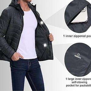 Blouson matelassé pour homme, dernier design, tissu léger, col à capuche, lavable, manches longues pour l'hiver, veste postée par Dress Sports - Product Image 4