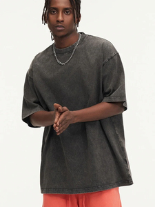 T-shirt décontracté 100% coton surdimensionné pour hommes 260 grammes de tissu poids solide motif Logo personnalisé impression Streetwear de haute qualité - Product Image 4