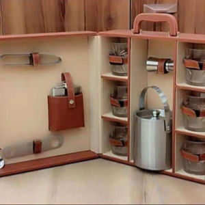 Ensemble de barre de seau à glace (seau à glace 6 pinces en verre cristal mesurées ouvre-flacon de hanche cuillère à pince boîte en carton ondulé - Product Image 1