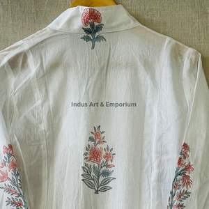 Hermoso Vestido de Algodón con Estampado Floral, Vestido para Uso Casual, Vestido con Estampado a Mano - Product Image 6