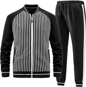 Mens <b>Outfits</b> Sweatsuits active tracksuit zipper front Sweatshirt Jogger Pants Tracksuits Set - Product Image 1