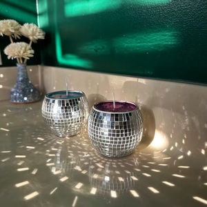 Frascos de Vidrio Iridiscentes de 4oz y 8oz para Velas, con Tapas Metálicas Modernas en Color Ámbar Transparente, Estilo Mosaico, para Hacer Velas - Product Image 1