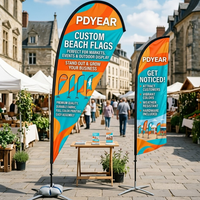 Drapeau de plage personnalisé en tissu polyester avec logo, faible MOQ, drapeau promotionnel en forme de goutte d'eau pour les entreprises