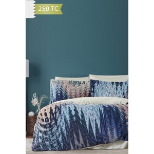 TALAMONE Double Size 250 TC Satin Duvet Cover Set Varol Bamboo Blend Cotton Geometric Woven Pattern for Home Use - Product Image 1