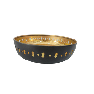 Ensemble de bols de service en métal bol de nourriture fini couleur noir et or pour la décoration de cuisine et de table personnalisée - Product Image 1