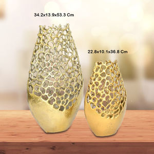 Jarrones de flores de Metal para decoración de Hotel, maceta para decoración de casa o granja, jarrones de flores de Metal de diseño lujoso, fábrica India Original - Product Image 2