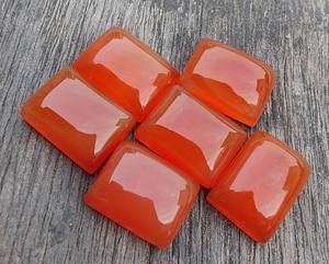 Cabochon de forme rectangulaire en cornaline rouge naturelle de qualité AAA + à dos plat calibré en vrac approvisionnement en gros de pierres précieuses - Product Image 6