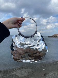 Handmade Sequin <b>Handbags</b> Evening Women's Clutches Ladies Luxury <b>Handbags</b> Shiny Purses and <b>Handbags</b> for Women <b>Silver</b> Fashion Bag - Product Image 4