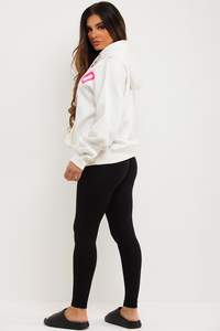 100% algodón personalizado marfil mujer longitud completa Zip Hoodie antiarrugas transpirable gimnasio entrenamiento cuello con capucha - Product Image 3