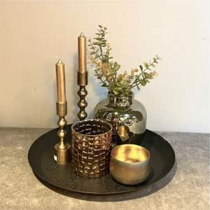 Ensemble de plateaux décoratifs en métal galvanisé rustique avec poignées, plateaux de service ovales de style fermier pour la décoration de la maison et les centres de table - Product Image 5