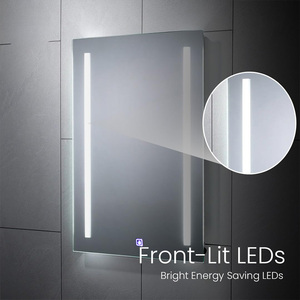 High Selling Cool Wave Sensor Mirror Heater Frameless Polished Edge LED Lighting Multi-Scenario Application - Product Image 2