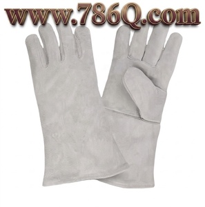 Gants en cuir de vachette fendu Gants de travail pour hommes robustes avec poignets longs Gants de soudage professionnels chauffants - Product Image 1