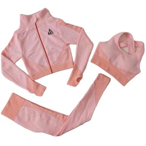 New Comfortable Yoga Wear Workout Women Yoga Set 3 Piece <b>Leggings</b> and Bra Set lightweight Custom Designed Yoga Set for Women - Product Image 1