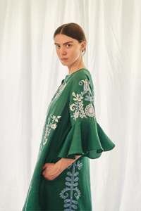 Gran oferta, vestido de trabajo de verano Vintage para mujer, camisa bordada Floral de manga larga, Vestido corto de estilo único para ocasiones en la playa - Product Image 2