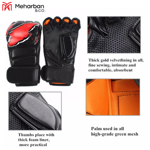 ถุงมือต่อสู้หนัง MMA แบบไร้นิ้วมีรอยขีดข่วน - Product Image 5