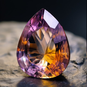 Ametrine รูปลูกแพร์ที่มีเสน่ห์อัญมณีสองโทนเหมาะสำหรับงานหัตถกรรมแหวนที่มีเอกลักษณ์และน่าทึ่งจำหน่ายในราคาขายส่ง - Product Image 1