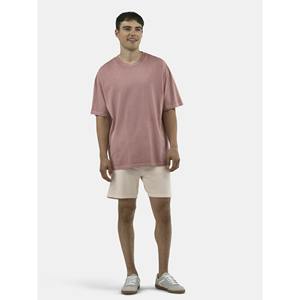 เสื้อยืดผู้ชายทรงโอเวอร์ไซส์สไตล์ฮิปฮอปโอเวอร์ไซส์พิมพ์ลายเอนไซม์ซักไหล่ทรงหยดน้ำผ้าฝ้าย100% - Product Image 2