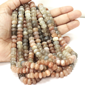 Perles Rondelles en Quartz Multicolore 7mm-8mm, Fils de 7/15 Pouces pour la Fabrication de Bijoux en Pierres Précieuses - Product Image 3