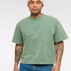 T-shirt 100% coton décontracté sale uni Boxy Street wear T-shirts courts pour hommes Vente en gros OEM Fabricants personnalisés pour hommes - Product Image 3