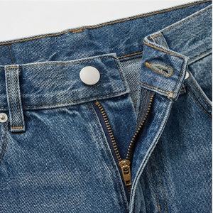 Basic Simple Loose Straight Leg Floor Length Denim Pants Spring Style American Loose Fit Customized Color <b>Jeans</b> Breathable Wear - Product Image 4