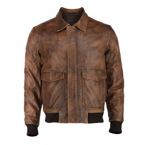 Wholesale Custom Printed Logo Winter Men's <b>Genuine</b> <b>Leather</b> <b>Jacket</b> with Front Design Custom Colors & Sizes - Product Image 1