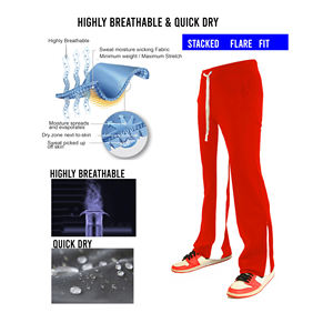 Haute qualité hommes hiver pantalons de survêtement Baggy Flare bas droit incurvé rayures hommes décontracté Streetwear Long cordon toile - Product Image 3