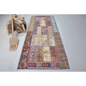 Tapis Vintage Turc Beige 3.5x8.8ft Laine Faite à la Main avec Motif Abstrait en Latex pour Entrée 9x12 Rectangle - Product Image 1