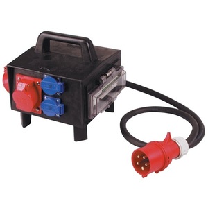 Caja de Distribución Pequeña de Goma Sólida CEE-32 a 5 Polos 1xCEE 32 a 2xCEE 16 a 3x230V 5 X 6 mm JGER DIREKT Equipo Eléctrico - Product Image 1