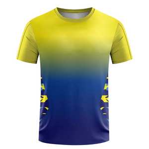 T-shirt surdimensionné de sport de plein air d'été pour hommes mode tricoté respirant 100% haut en polyester col rond manches courtes imprimé Design - Product Image 1