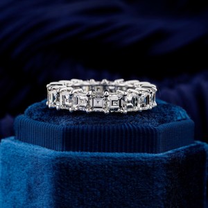 Tendencia 0,30 CT cada Carre corte diamante boda 3,5 MM laboratorio crecido diamante banda apilable Diamante Suelto para banda de compromiso - Product Image 1