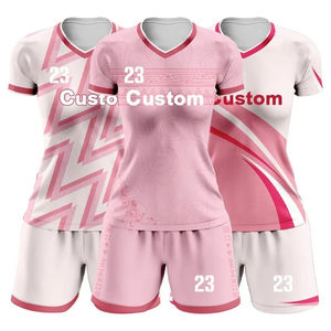 Conjunto de camiseta de fútbol femenino con sublimación personalizada 2025, uniforme de entrenamiento transpirable para mujeres y niñas con estampado de logotipo - Product Image 2