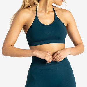 Fitness Gym Yoga Top Impact Push-Up de alta calidad personalizado Color sólido un hombro Crop Sports Bra Strappy Backless - Product Image 4