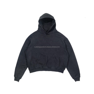 เสื้อฮู้ดดี้ผู้ชายสไตล์วินเทจ ผ้าฝ้ายเนื้อหนัก 100% ซักแล้ว ทรงเข้ารูป เป็นมิตรต่อสิ่งแวดล้อม บุซับใน กันลม พิมพ์ลายแฟชั่น พร้อมสกรีนโลโก้ตามสั่ง - Product Image 1