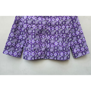 Veste matelassée violette vintage faite à la main pour femmes, rayure élégante, impression élégante, coton biologique de meilleure qualité, lin - Product Image 5