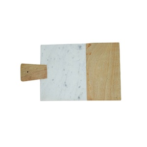 Tabla de cortar de madera maciza y mármol blanco de primera calidad hecha a mano en la India, estiliza tu cocina con elegancia y durabilidad a granel - Product Image 4