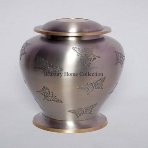 Urnas y tarros decorativos de arte creativo moderno con acabado antiguo de cobre y sombreado dorado para suministros funerarios a un precio atractivo - Product Image 3