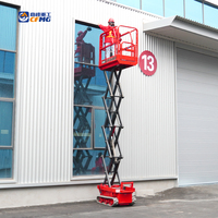 Plateforme élévatrice à ciseaux électrique autopropulsée CFMG 4,5 m/200 kg avec chargeur de batterie hydraulique et plateforme extensible