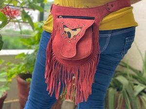 Ceintures à franges en cuir suédé pour femmes, pochette à la hanche, voyage multi-usages, ceintures de taille - Product Image 2