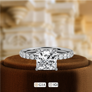 Anillo de Compromiso de Oro Amarillo de 14k con Diamante Cultivado en Laboratorio, Corte Princesa de 1CT, Certificado IGI, Regalo de Aniversario - Product Image 2