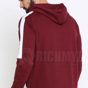 ชุดวอร์มผู้ชายขายดี ปรับแต่งโลโก้ได้ สีแดงเลือดหมู ชุดเซ็ต 2 ชิ้น ขายส่ง MOQ ต่ำ เสื้อผ้าผู้ชาย ชุดออกกำลังกาย - Product Image 6