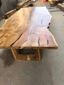 Table à manger en bois Live Edge avec pieds en métal solides pour la maison et le restaurant modernes Design de meubles contemporains élégants - Product Image 5