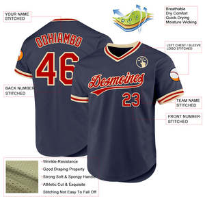 Chemise de baseball rétro à col en V personnalisée pour hommes, commandes en gros imprimées et brodées de numéros personnalisés pour vêtements de sport 2025 - Product Image 4