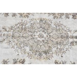 Tapis turc 5x8,2 pieds, grand tapis vintage, tapis persan en laine blanc et marron - Product Image 4