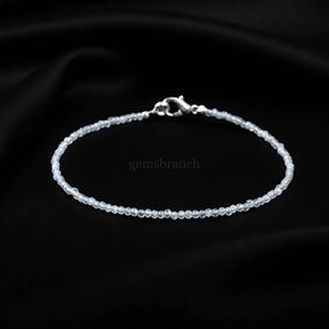 Bracelet en perles de Labradorite naturelle guérison 2mm cristal Labradorite Micro facettes ronde Bracelet en pierres précieuses bijoux pour femmes en vrac - Product Image 2